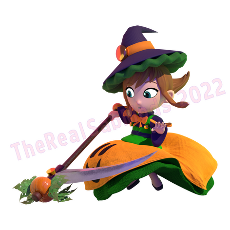 3D Render of my Hat in Time costume mod: Subcon Pumpkin Witch